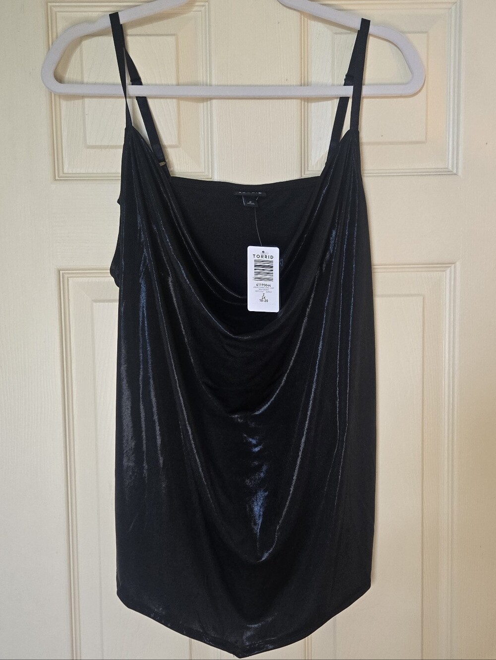 NWT Torrid Size 2 Black Shimmery Cowl Neck Tank